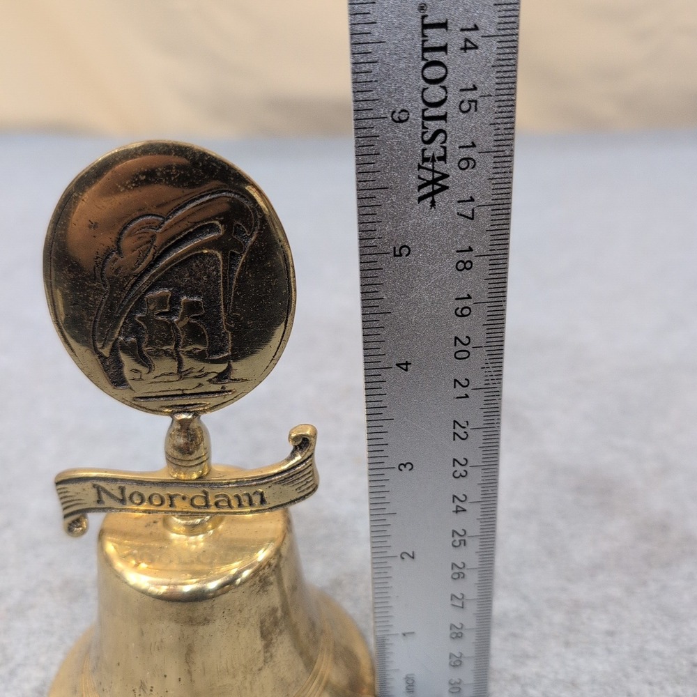 Vintage‎ Brass Holland America Noordam 6" Brass Bell - Cruise Line Ship Nautical - Picture 7 of 7